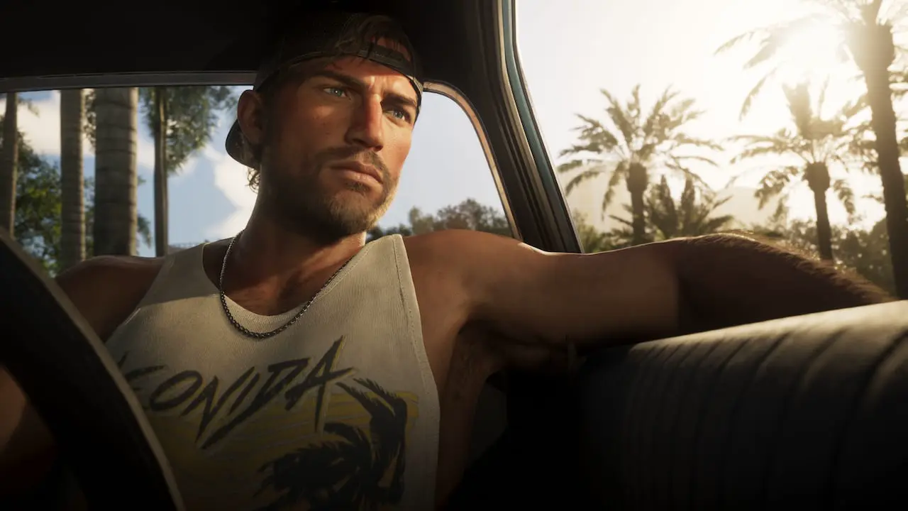 Jason Duval in a car cabin at golden hour in a Leonida tank